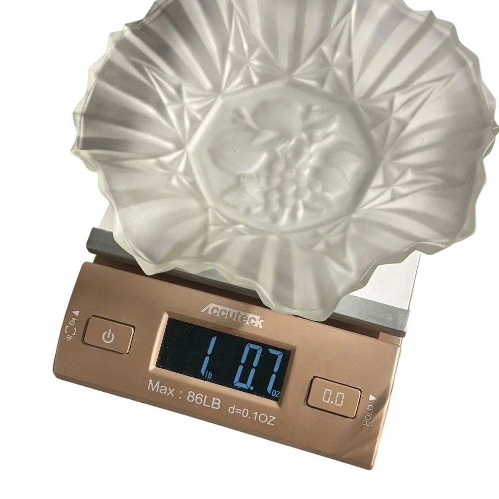 Vintage Frosted Glass Fruit Design Bowl Trinket Dish‎ Decor